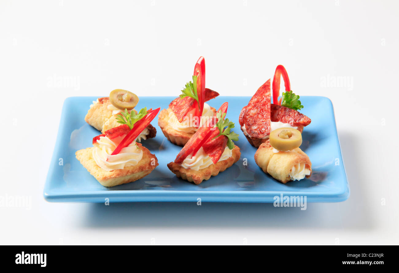 Varietà di base di pasticceria tartine - studio Foto Stock