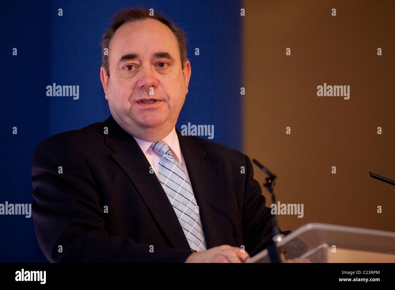 Del primo ministro di Scozia Alex Salmond MSP offre il discorso alla scozzese verde europeo Energy Center Conference Foto Stock