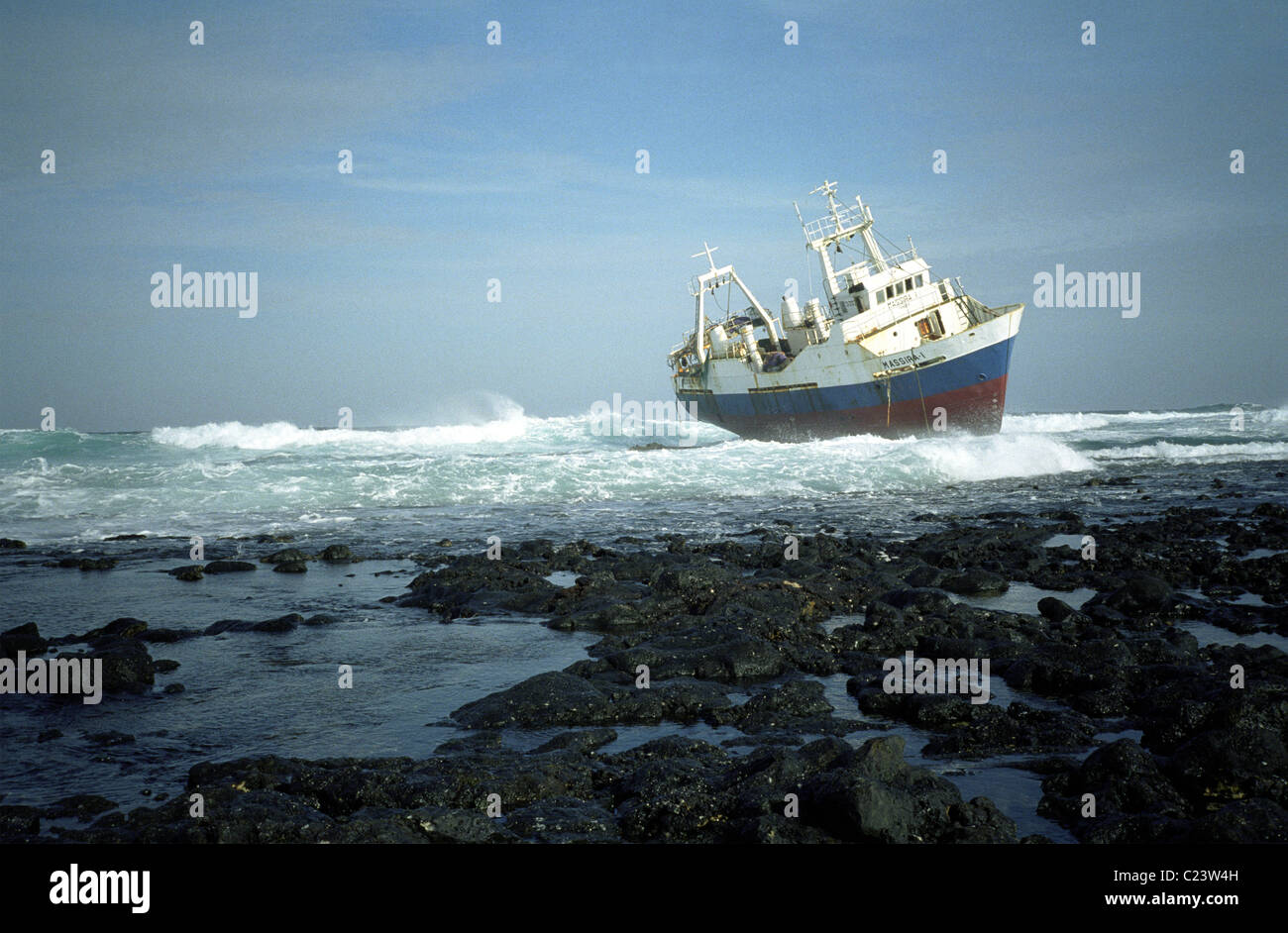 Naufragio al largo della costa del Kenya Africa Foto Stock