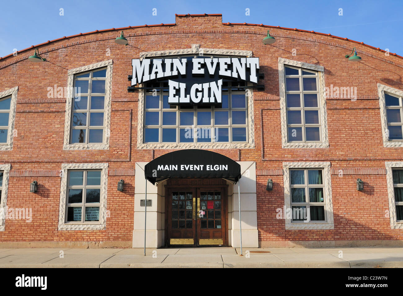 Il principale evento Elgin un dilettante boxe sede nella sezione del centro della citta'. Elgin, Illinois, Stati Uniti d'America. Foto Stock