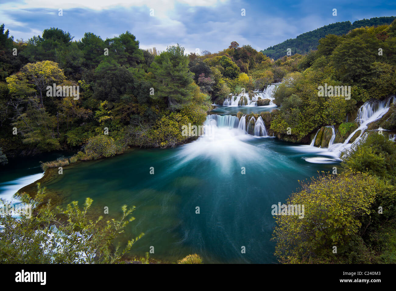 Skradinski buk è uno delle più belle cascate del mondo, Parco Nazionale di Krka, Croazia Foto Stock