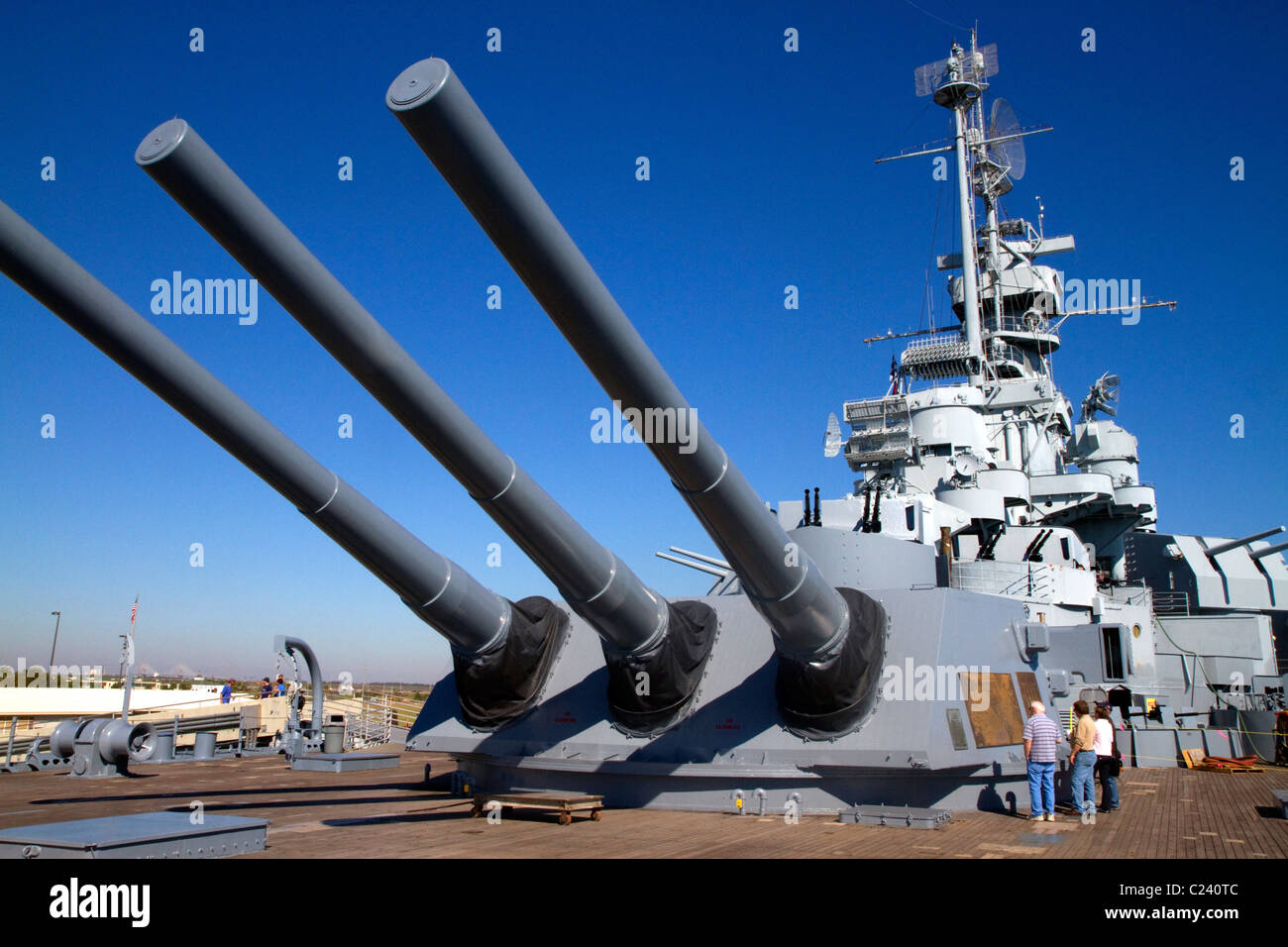USS Alabama corazzata a Battleship Memorial Park, Mobile, Alabama, Stati Uniti d'America. Foto Stock