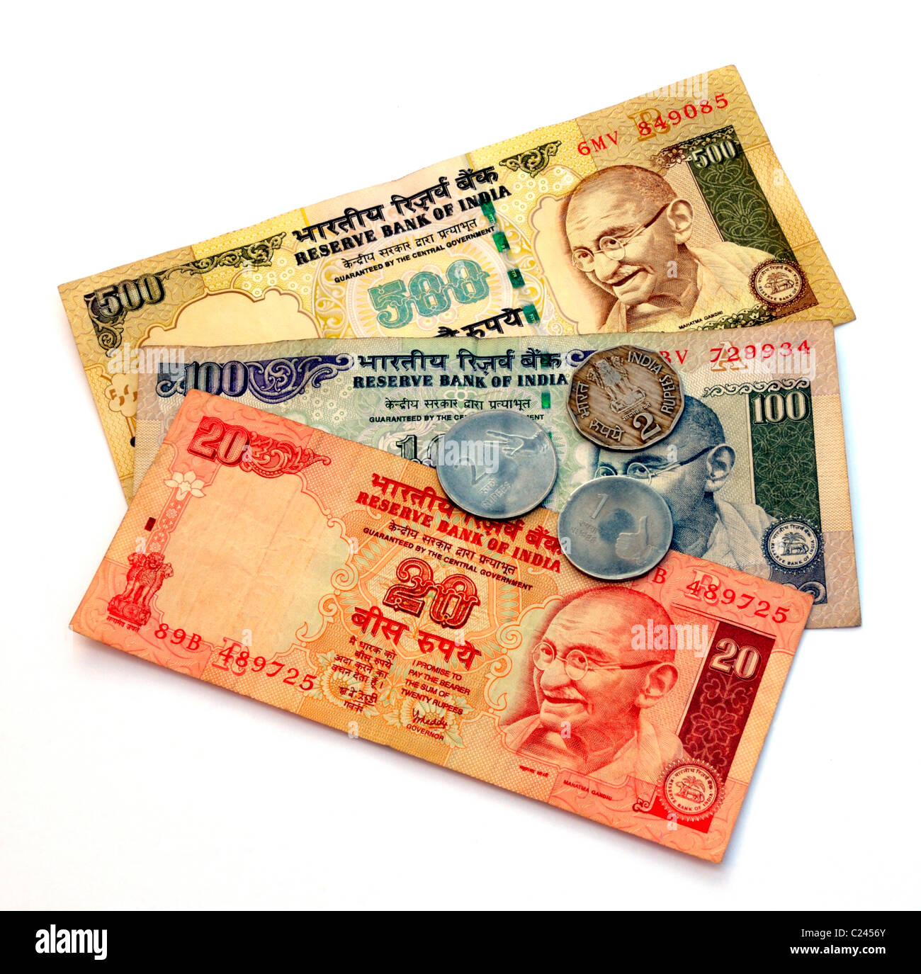 La valuta indiana. Foto Stock