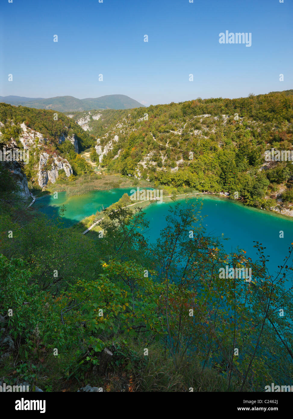 Il parco nazionale di Plitvice, Croazia. Foto Stock