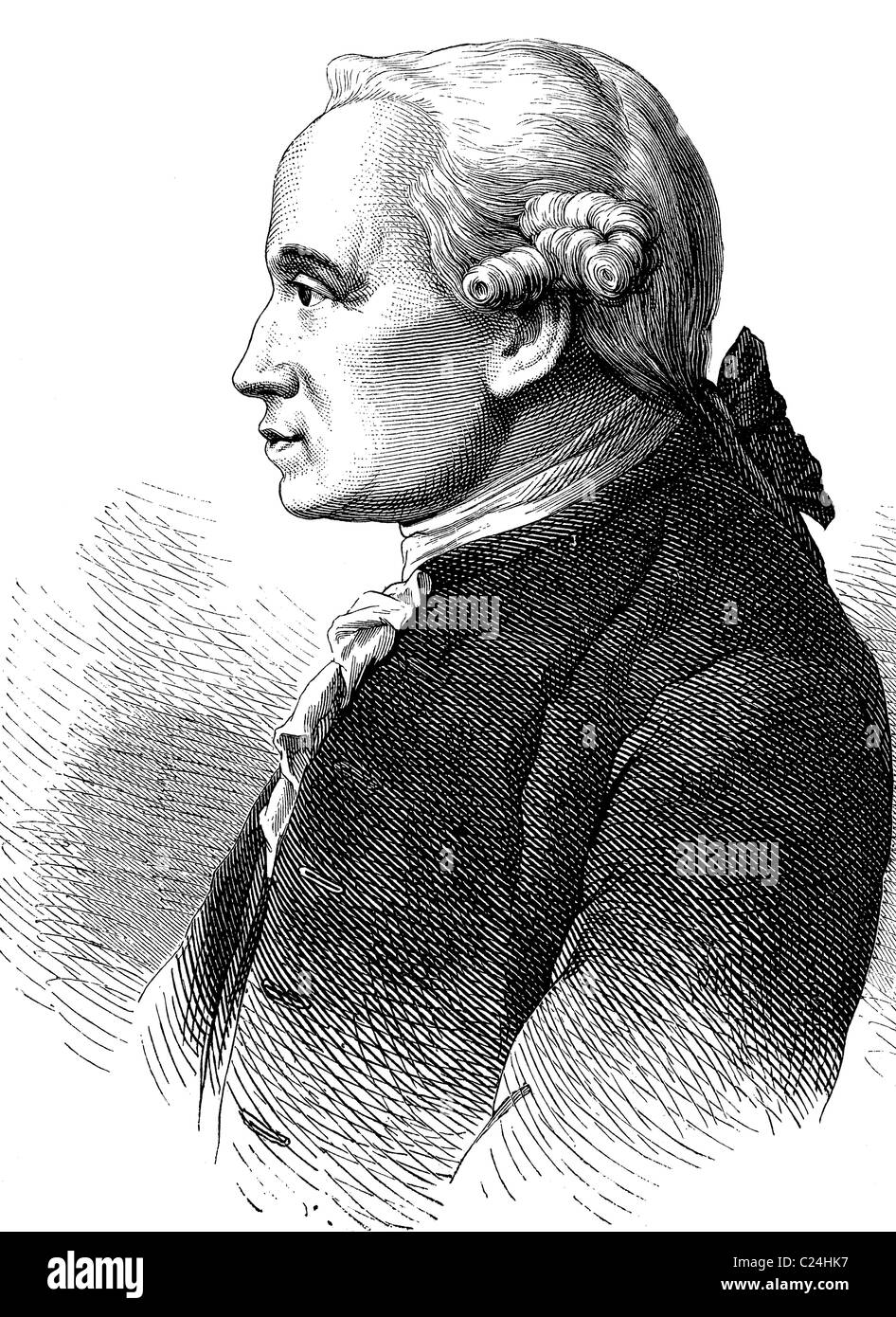 Immanuel Kant, 1724 - 1894, filosofo dell'Illuminismo, storico illustrazione, 1877 Foto Stock