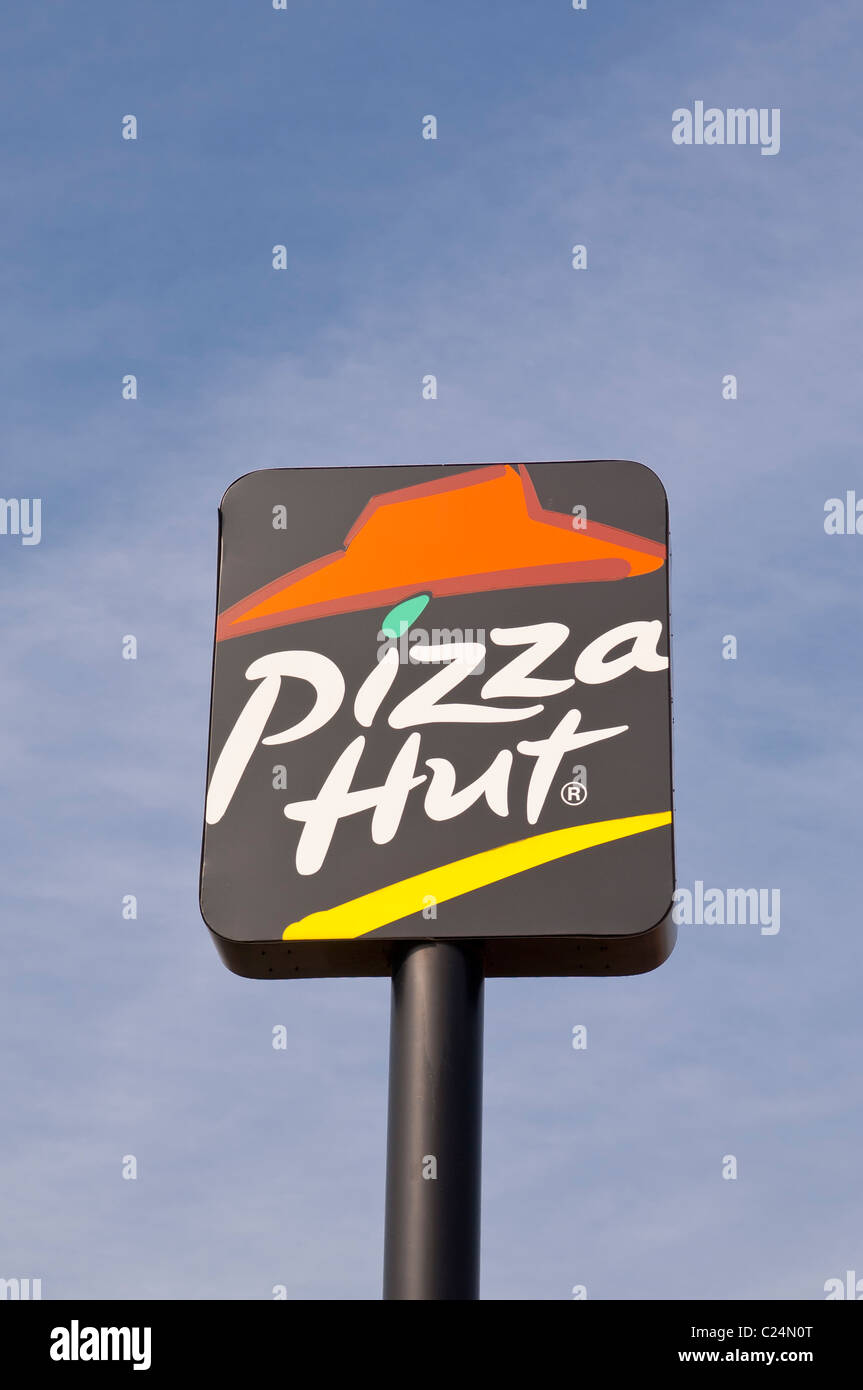 La Pizza Hut segno del logo Foto Stock