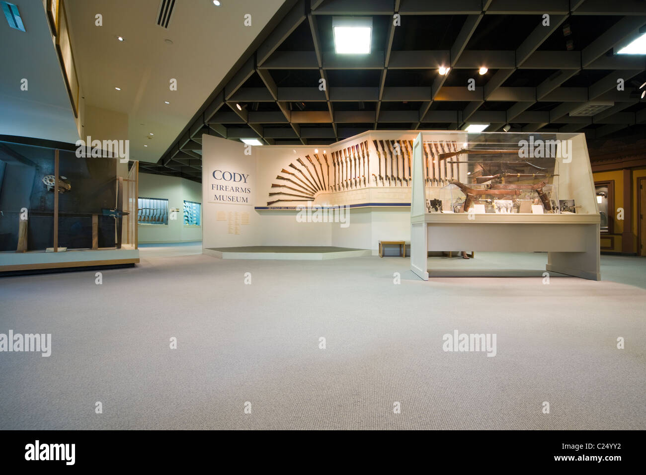 Ingresso alla Cody armi museo nel centro storico di Buffalo Bill Cody, Wyoming, WY, US STATI UNITI D'AMERICA Foto Stock