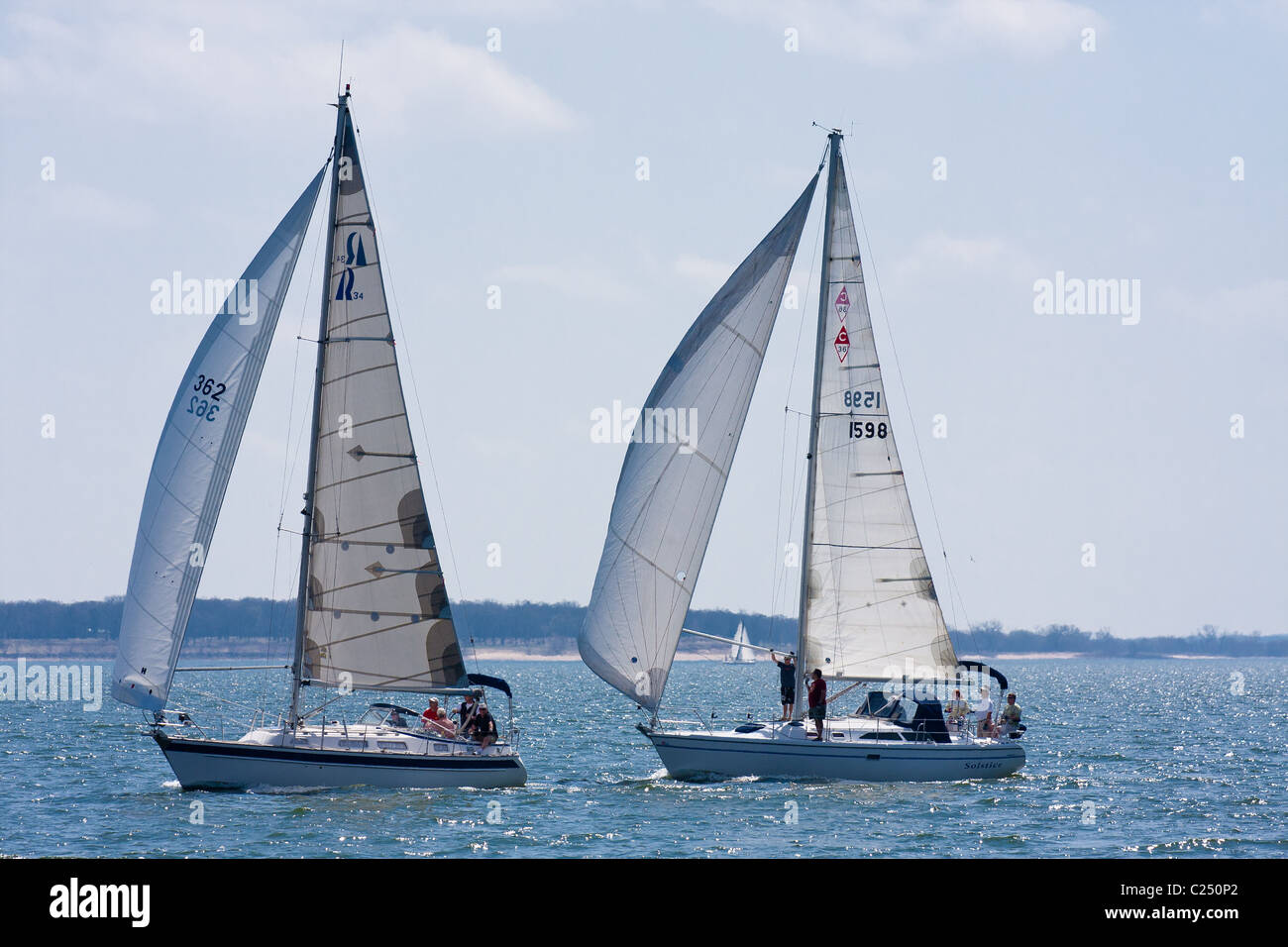 Texoma Sailing Club Icebreaker 3, terza gara a vela del 2011. Foto Stock