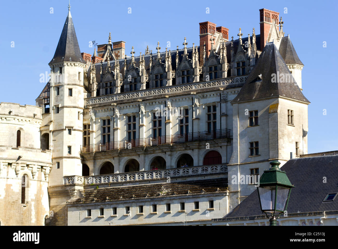 Historic Chateau d'Amboise, Amboise, Indre-et-Loire, Francia Foto Stock