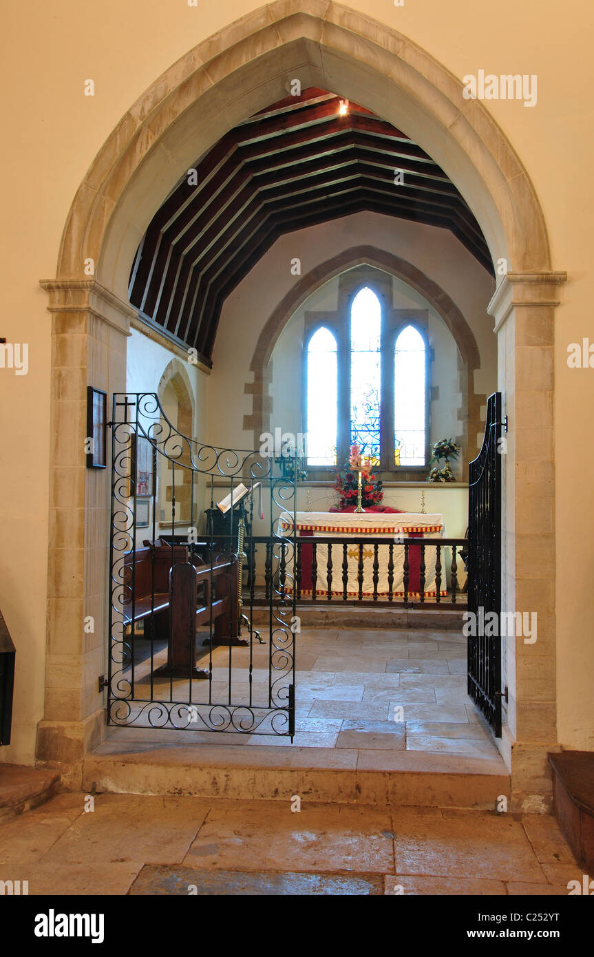 L'interno della Chiesa Tyneham nel Purbecks Dorset Regno Unito Foto Stock