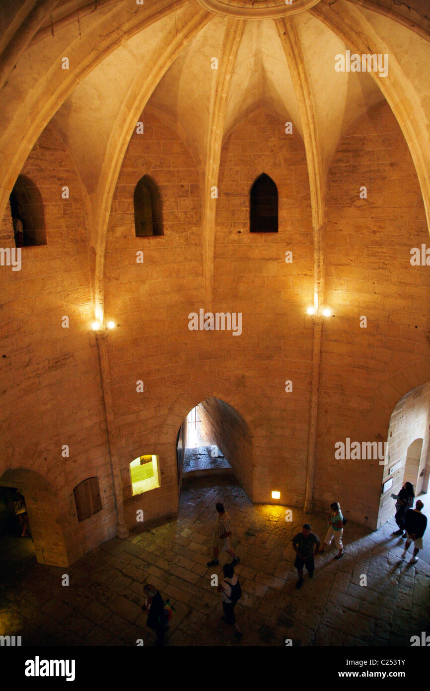 L'interno del Tour de Costanza tower, Aigues Mortes, Provenza, Francia. Foto Stock