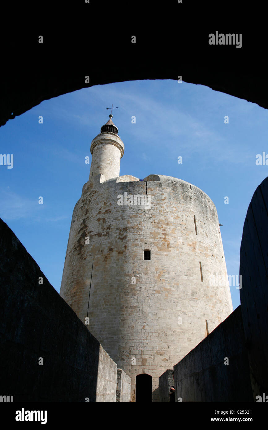 Tour de Costanza tower, Aigues Mortes, Provenza, Francia. Foto Stock