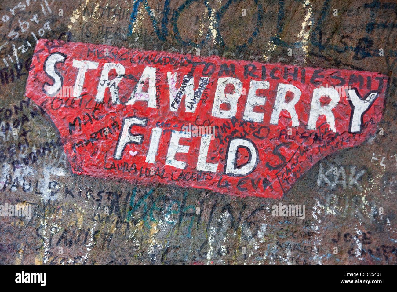 Il gateway al campo di fragole, il soggetto di una canzone dei Beatles, Liverpool Foto Stock