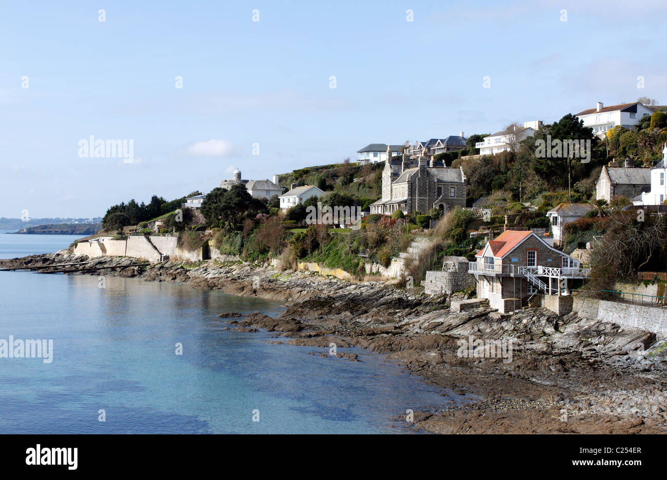 Il litorale della Cornovaglia a St Mawes. CORNWALL REGNO UNITO. Foto Stock