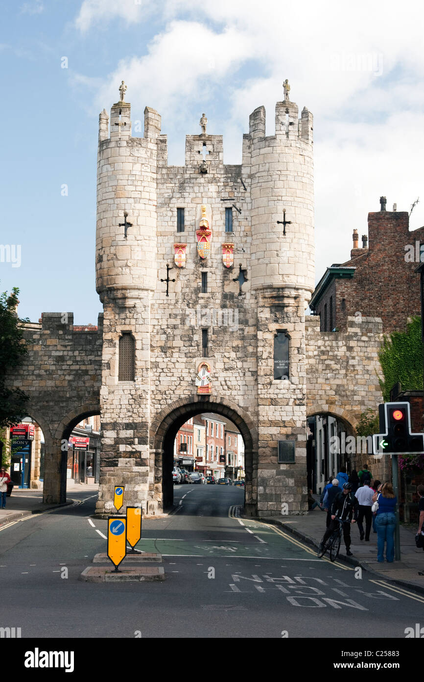 Il gateway a Walmgate Bar in New York City, East Yorkshire Foto Stock