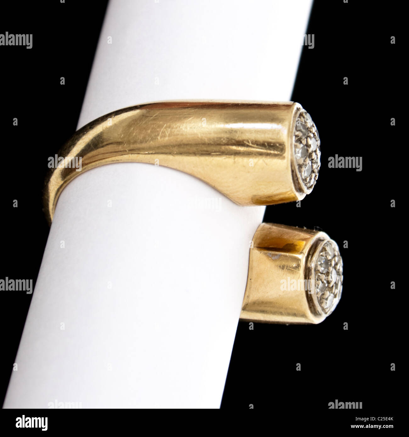 Vintage 14ct oro uomini anello di design insolito Foto Stock