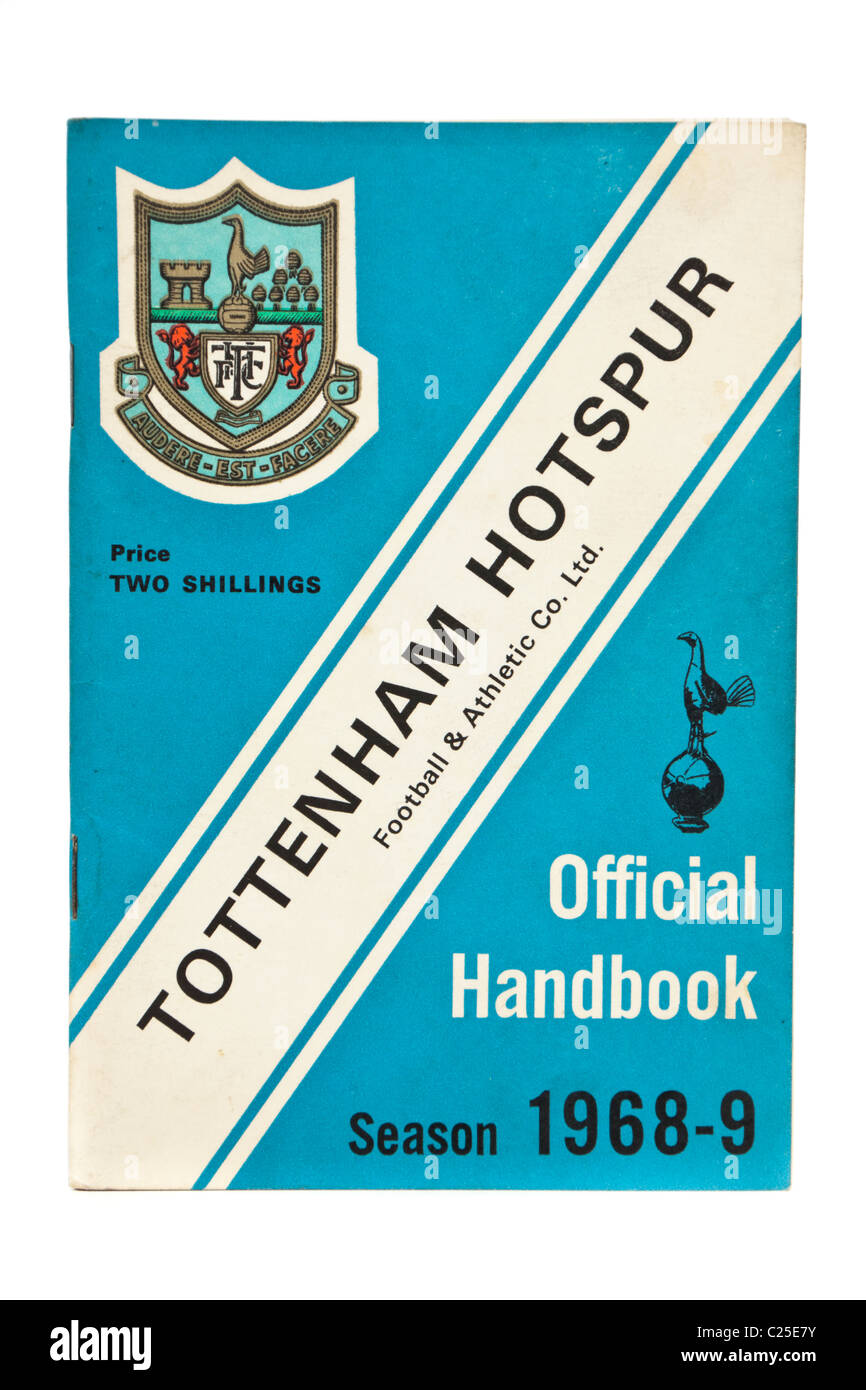 Vintage Tottenham Hotspur Calcio Club Stagione 1968-69 Manuale ufficiale Foto Stock
