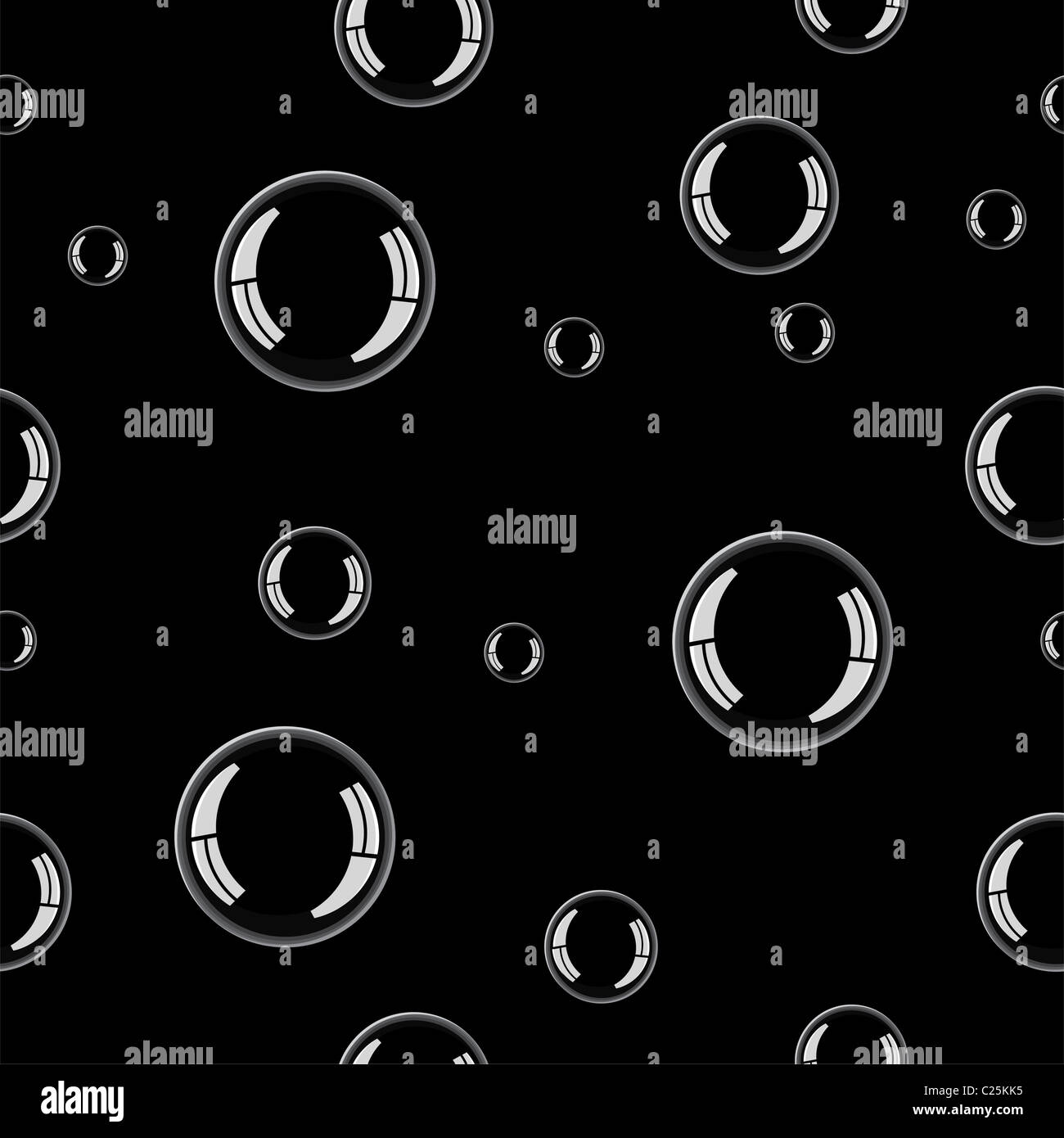 Texture Seamless - bolle su sfondo nero Foto Stock