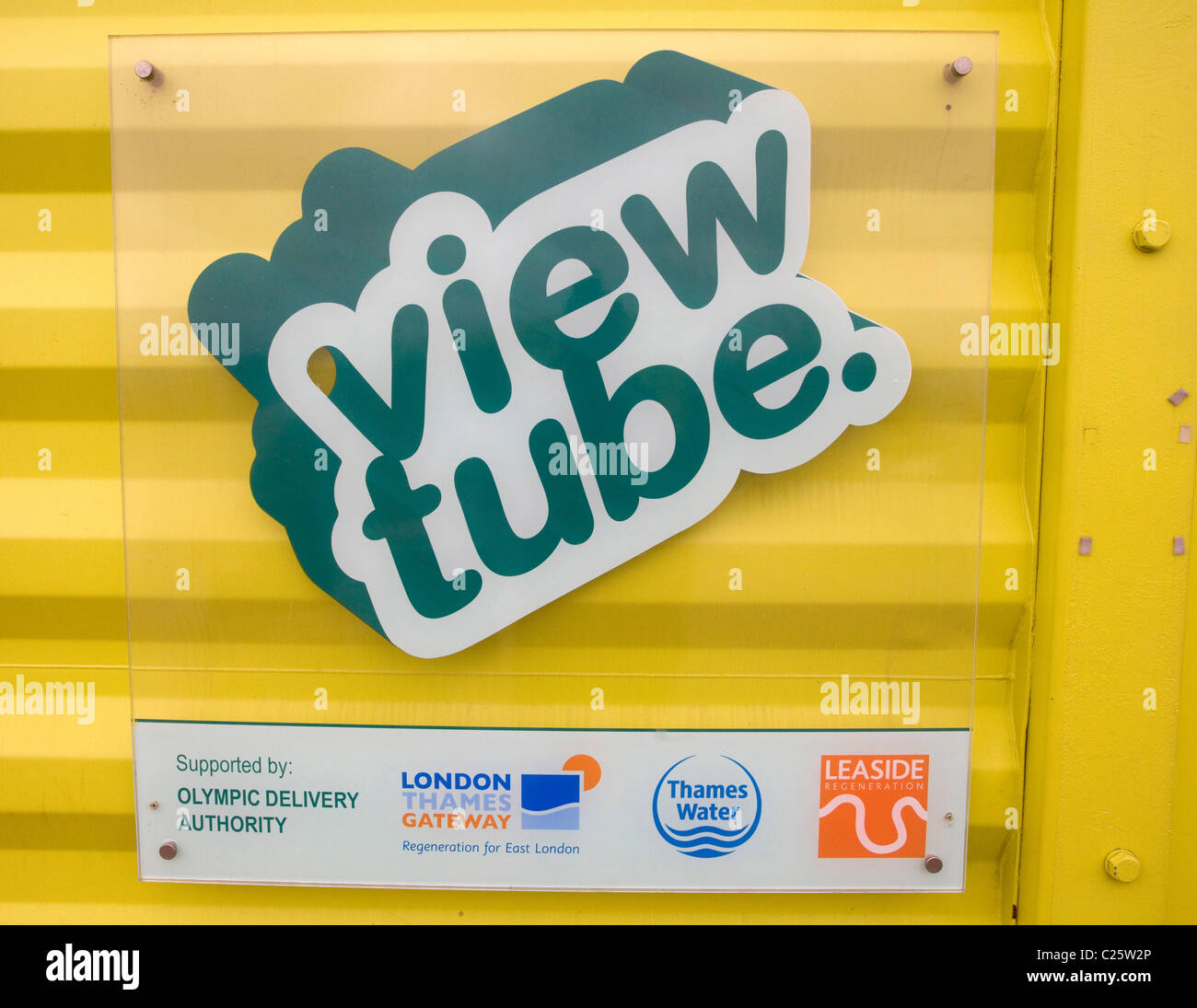 Il tubo di visualizzazione è una impresa sociale e comunità locale situato sulla Greenway adiacente al Parco Olimpico. Foto Stock