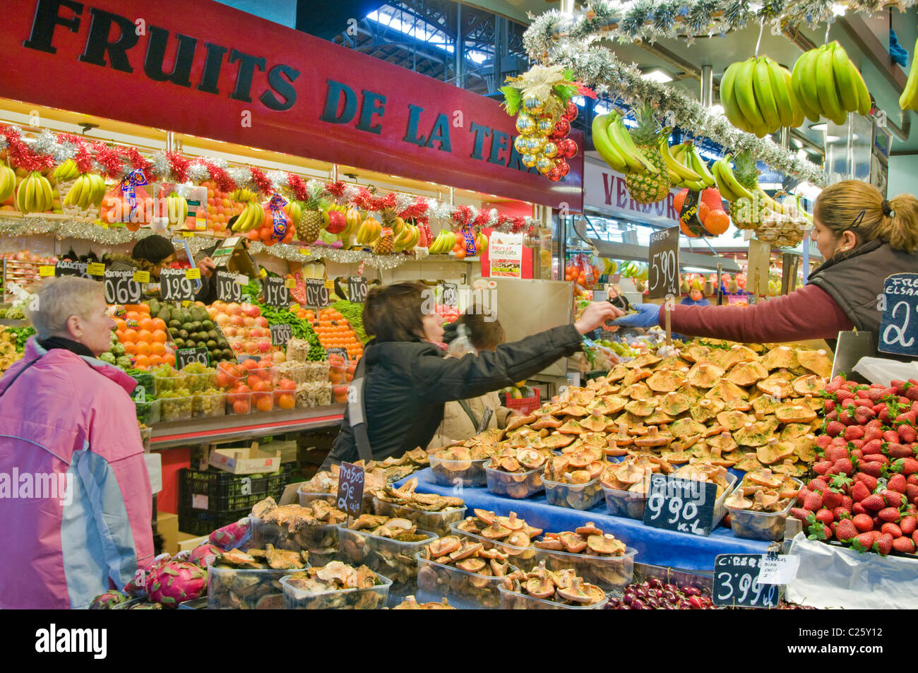 Il mercato della Boqueria,Barcellona,Cataluña,Spagna Foto Stock
