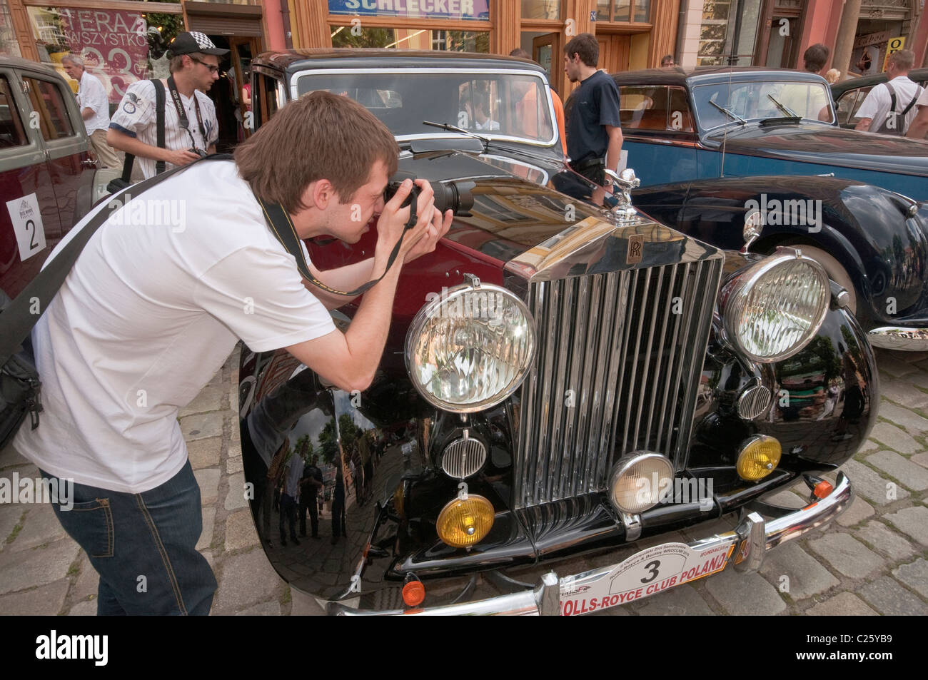 Scattare le foto di lo spirito della mascotte di ecstasy nel 1948 Rolls Royce Silver Wraith a R-R Club meeting, Świdnica, Slesia, Polonia Foto Stock