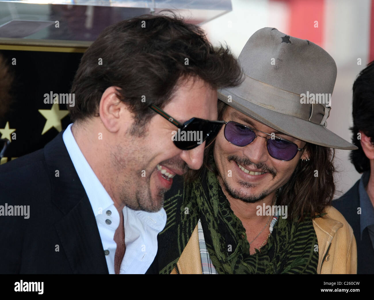 JAVIER BARDEM Johnny Depp Penelope Cruz riceve una stella sulla Hollywood Walk of Fame HOLLYWOOD Los Angeles California USA 0 Foto Stock