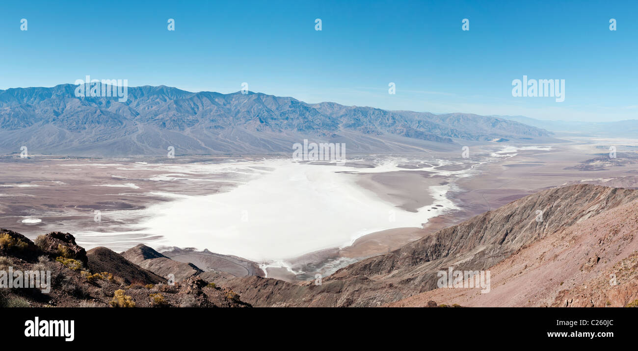 Parco Nazionale della Valle della Morte, California. Panorama da Dante nella vista, terrazza a 5475 piedi lungo la cresta della montagna nera Foto Stock