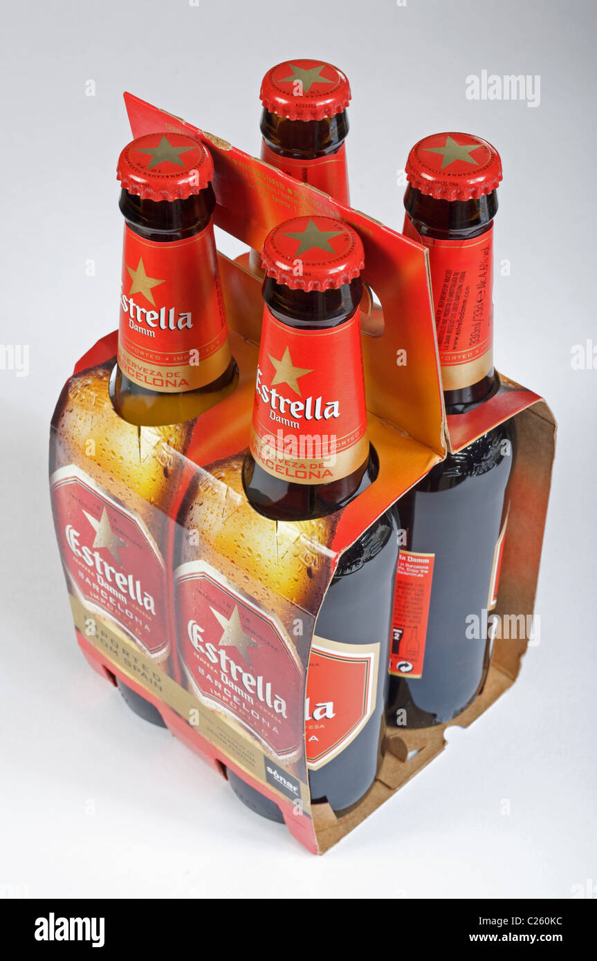 Estrella importato birra spagnolo Foto Stock