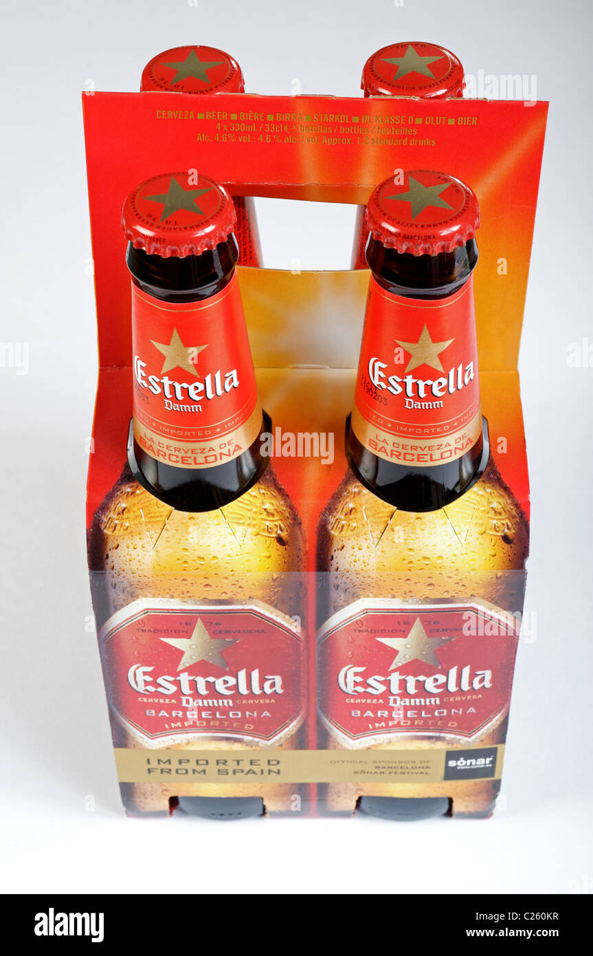 Estrella importato birra spagnolo Foto Stock