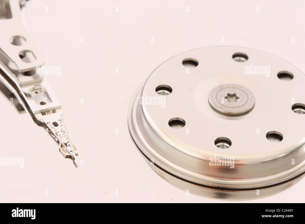 Vista in dettaglio di una parte di hdd - hard disk - hard disk Foto Stock