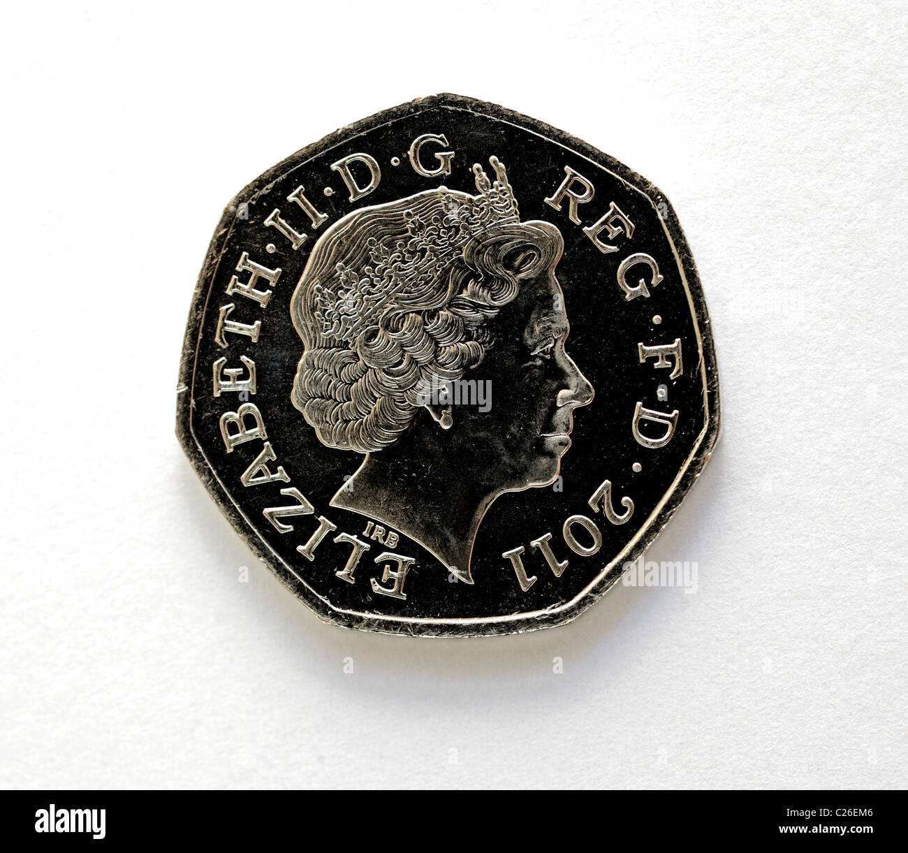 Regno Unito cinquanta pence 50p pezzo coin Gran Bretagna Europa 50 Foto Stock