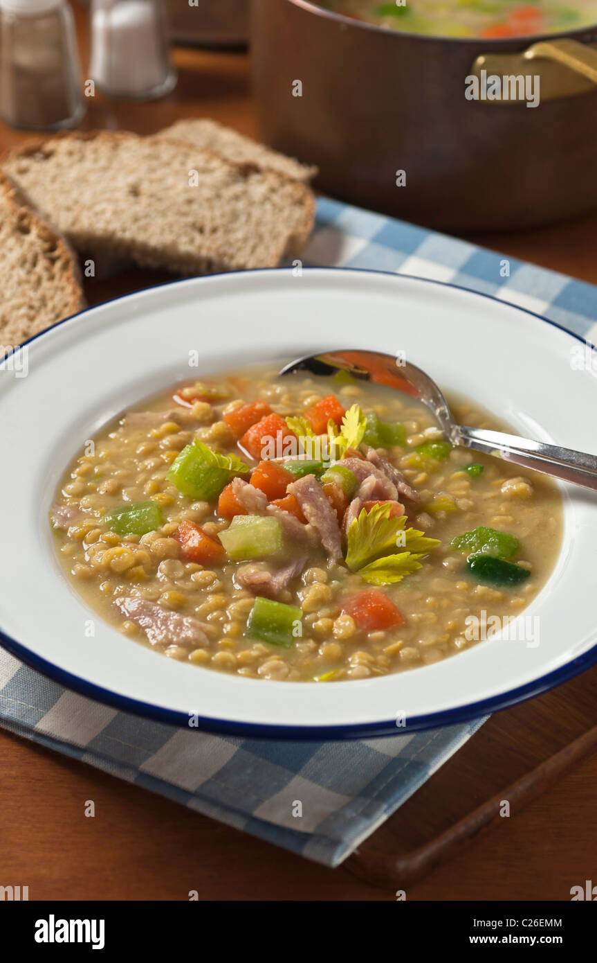 Londra zuppa particolare. Prosciutto di colore giallo e la zuppa di piselli Foto Stock