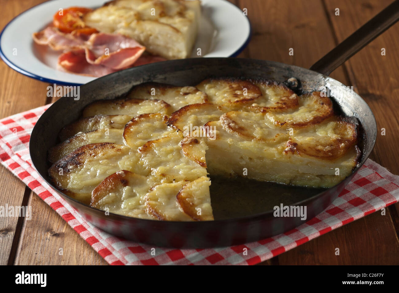 Pan Haggerty. Tradizionale piatto di patate REGNO UNITO Foto Stock