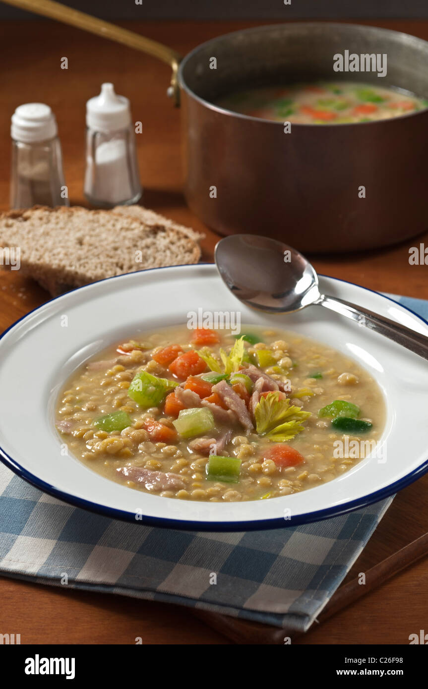 Londra zuppa particolare. Prosciutto di colore giallo e la zuppa di piselli Foto Stock