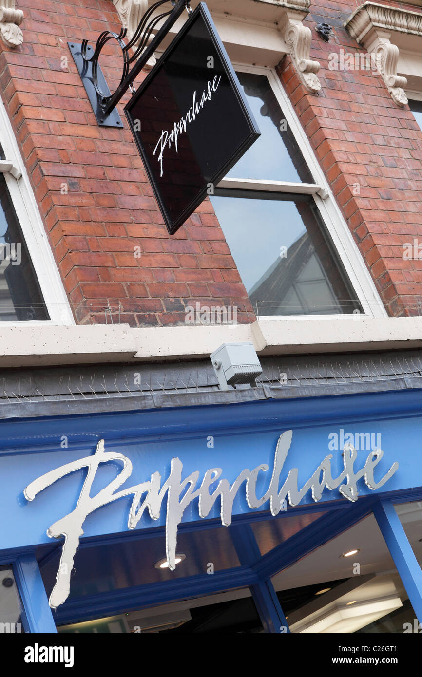 Paperchase store in Pride Hill, Shrewsbury, Inghilterra. Foto Stock