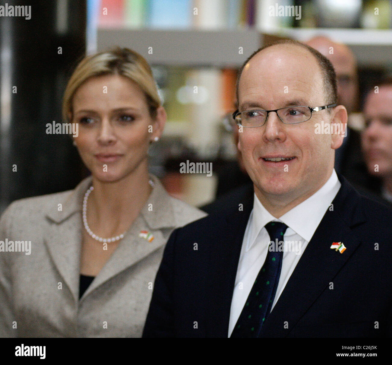 Visita di Stato in Irlanda - Il Principe Alberto II di Monaco e la sua fidanzata Charlene Wittstock il 4 aprile 2011 Foto Stock