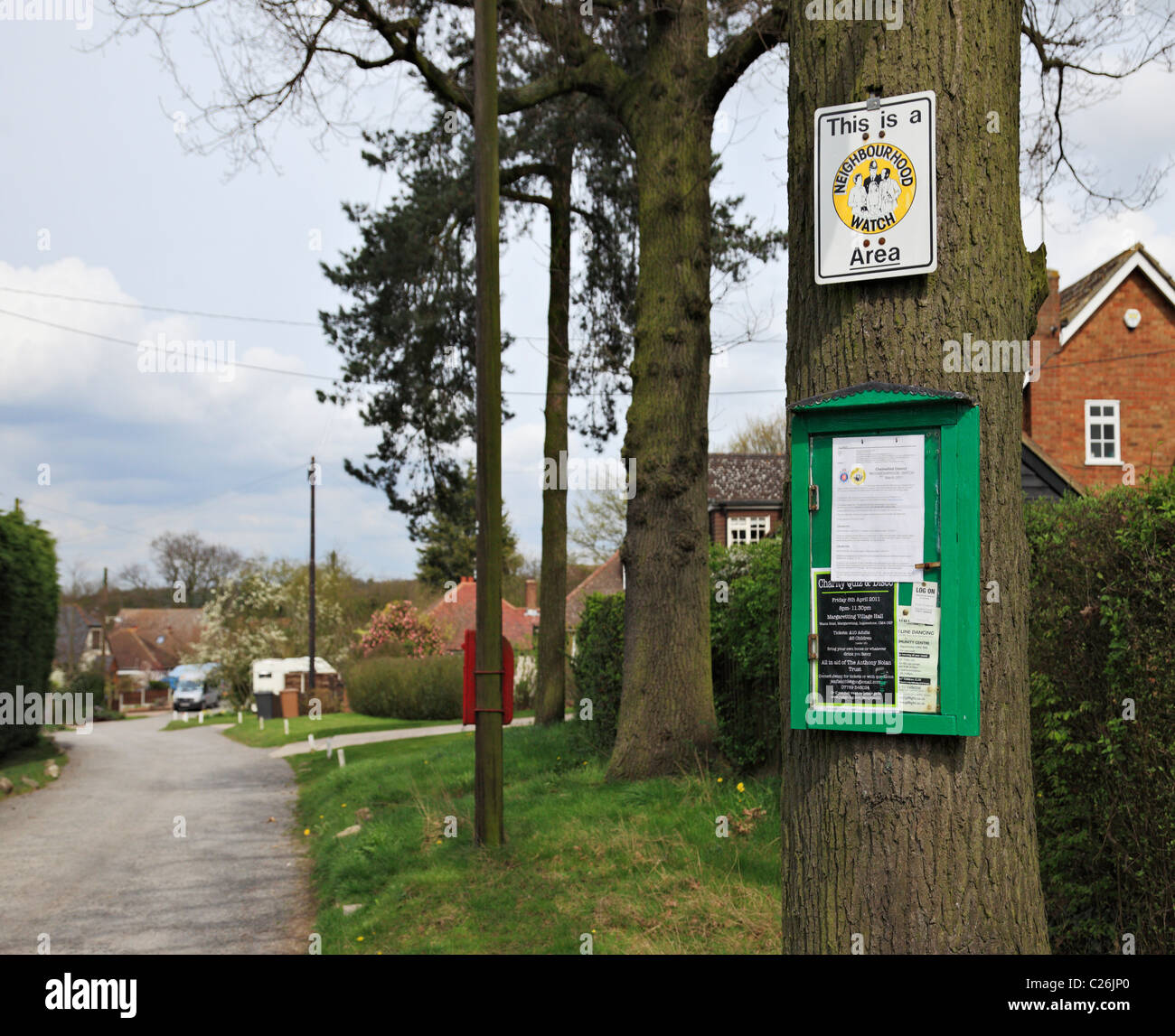 Neighborhood Watch area segno e informazioni. Foto Stock