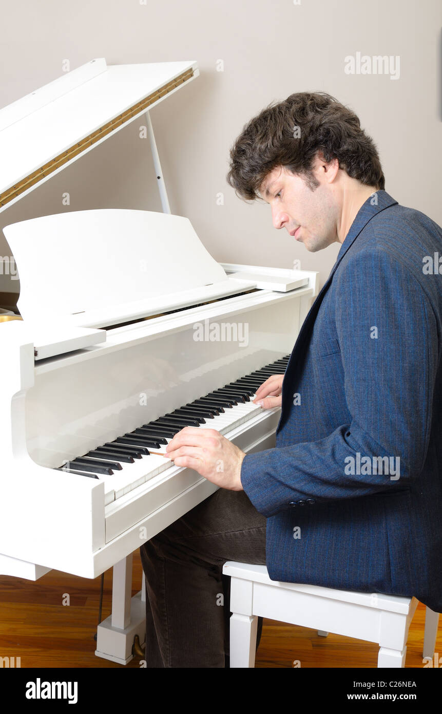 Piano di dettaglio i giocatori con le mani Foto Stock