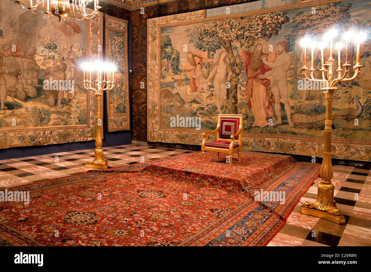 Il castello di Wawel interno Foto Stock