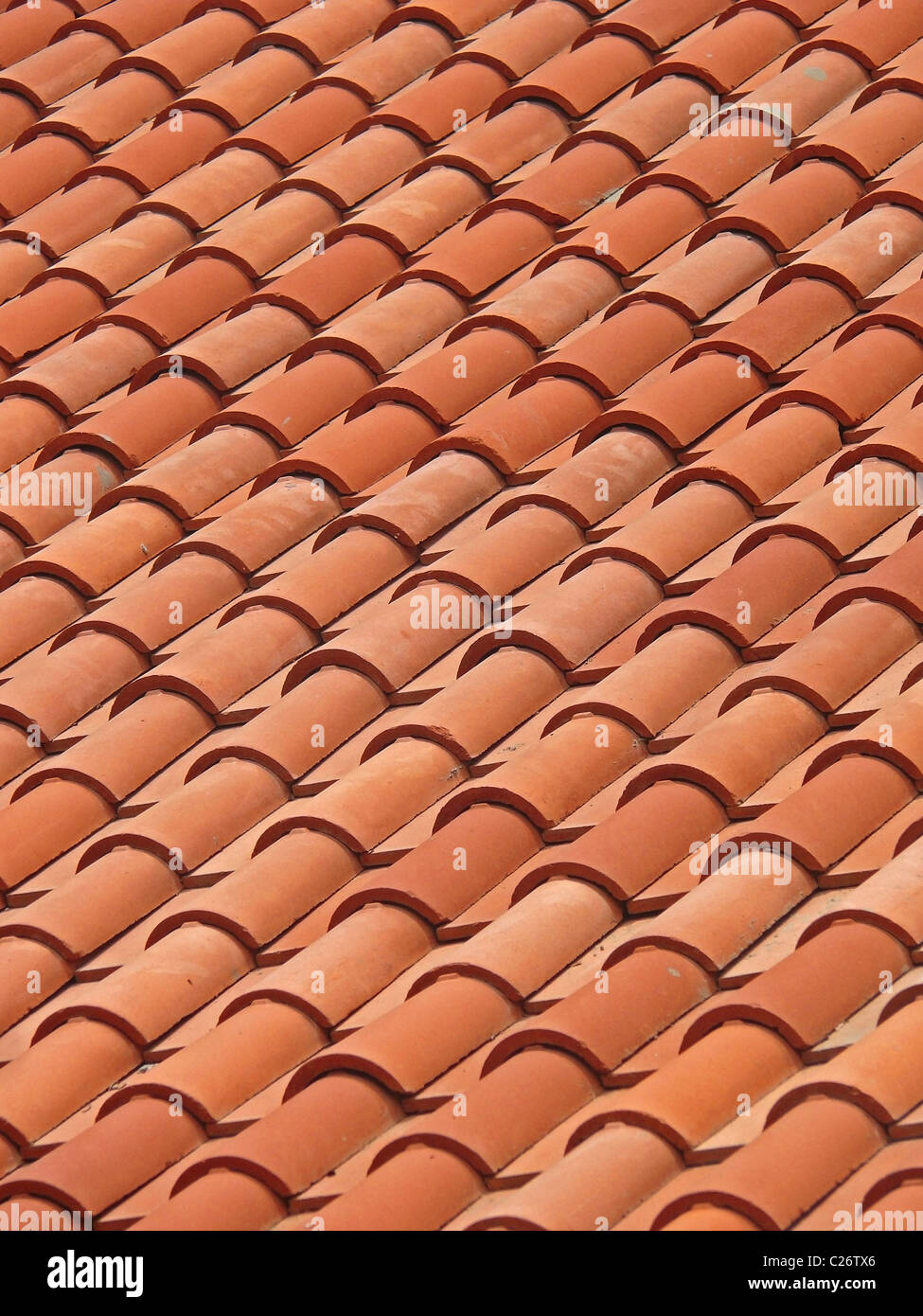 La terracotta tegole del tetto Foto Stock