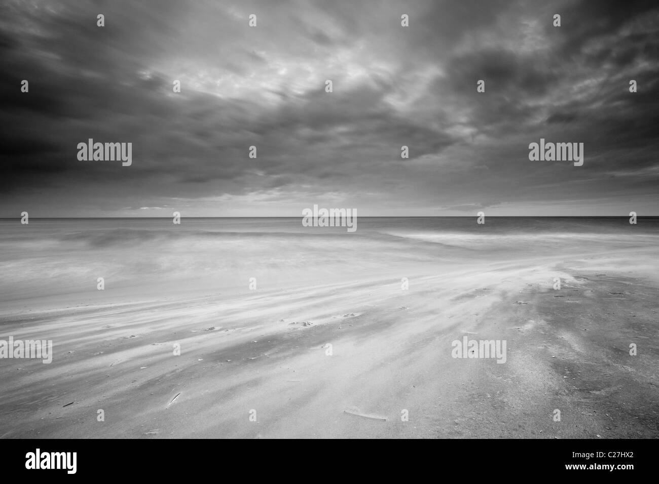 Tempesta di sabbia a Punta Chame, Pacific Coast, provincia di Panama, Repubblica di Panama. Foto Stock