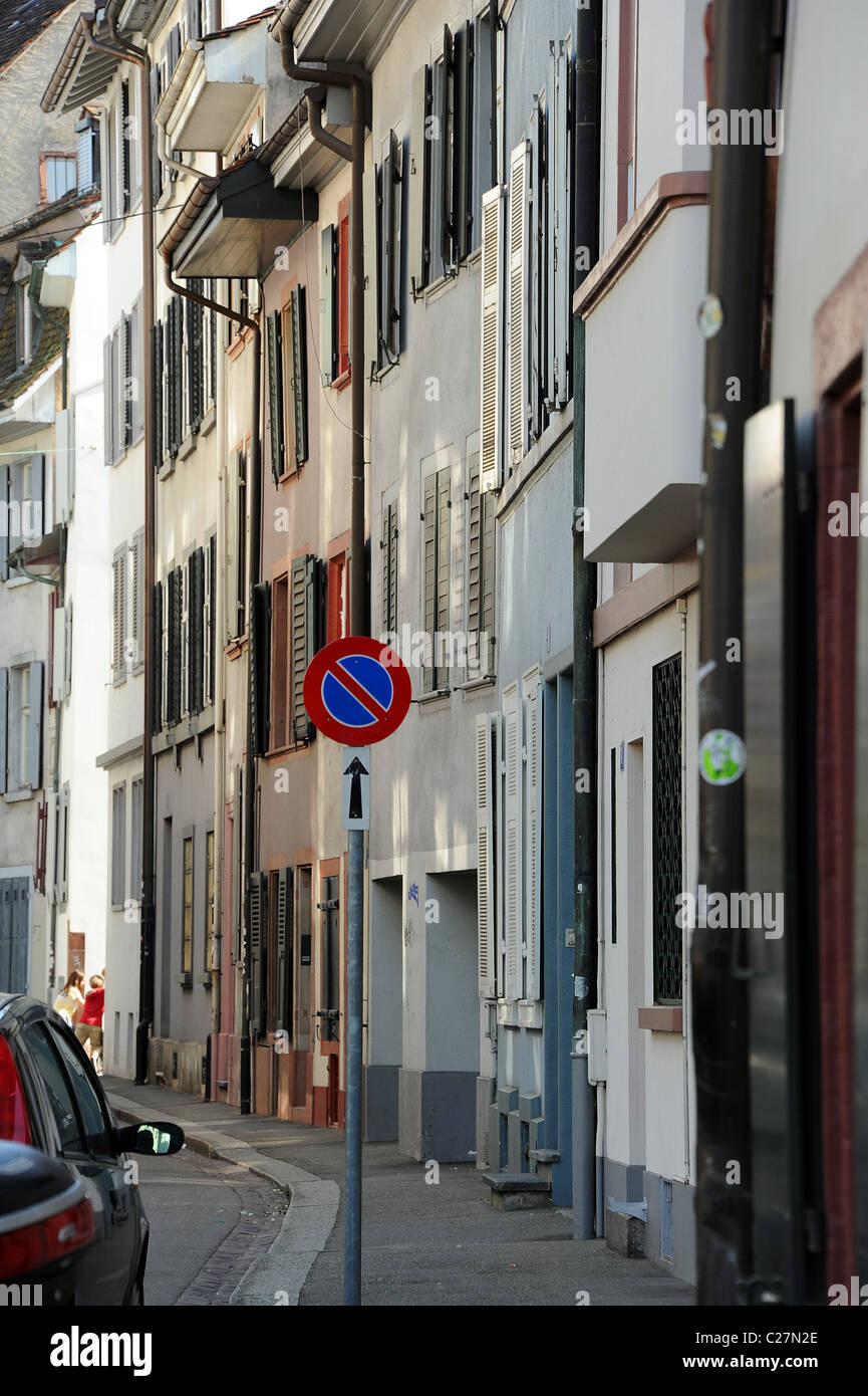 Case nel centro storico di Basilea, Svizzera Foto Stock