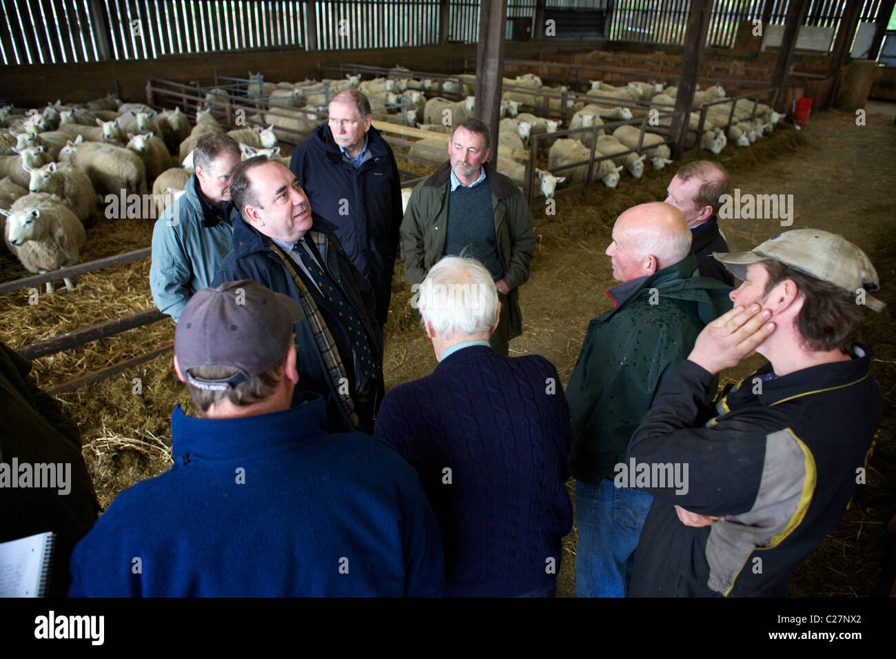 Alex Salmond highland tour elettorale Foto Stock