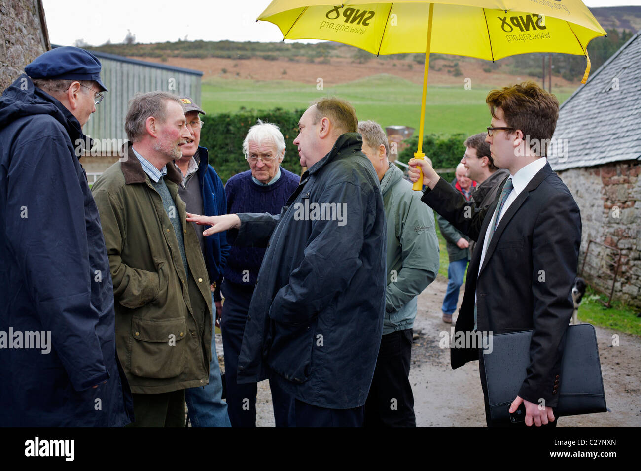 Alex Salmond highland tour elettorale Foto Stock