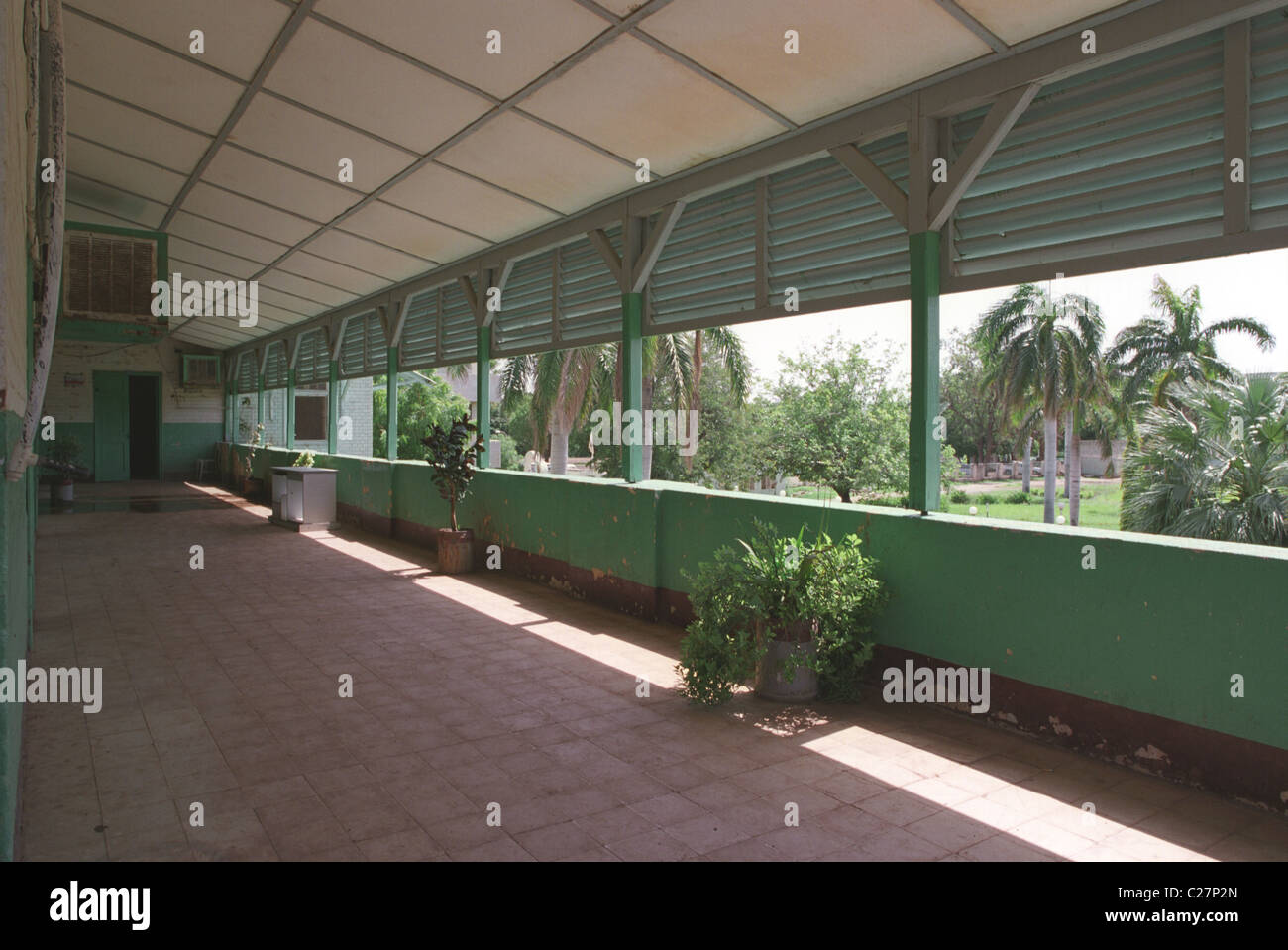 British architettura coloniale in Barakat, Wad Madani, Sudan. Sudan Scheda di Gezira presso la sede centrale. Foto Stock
