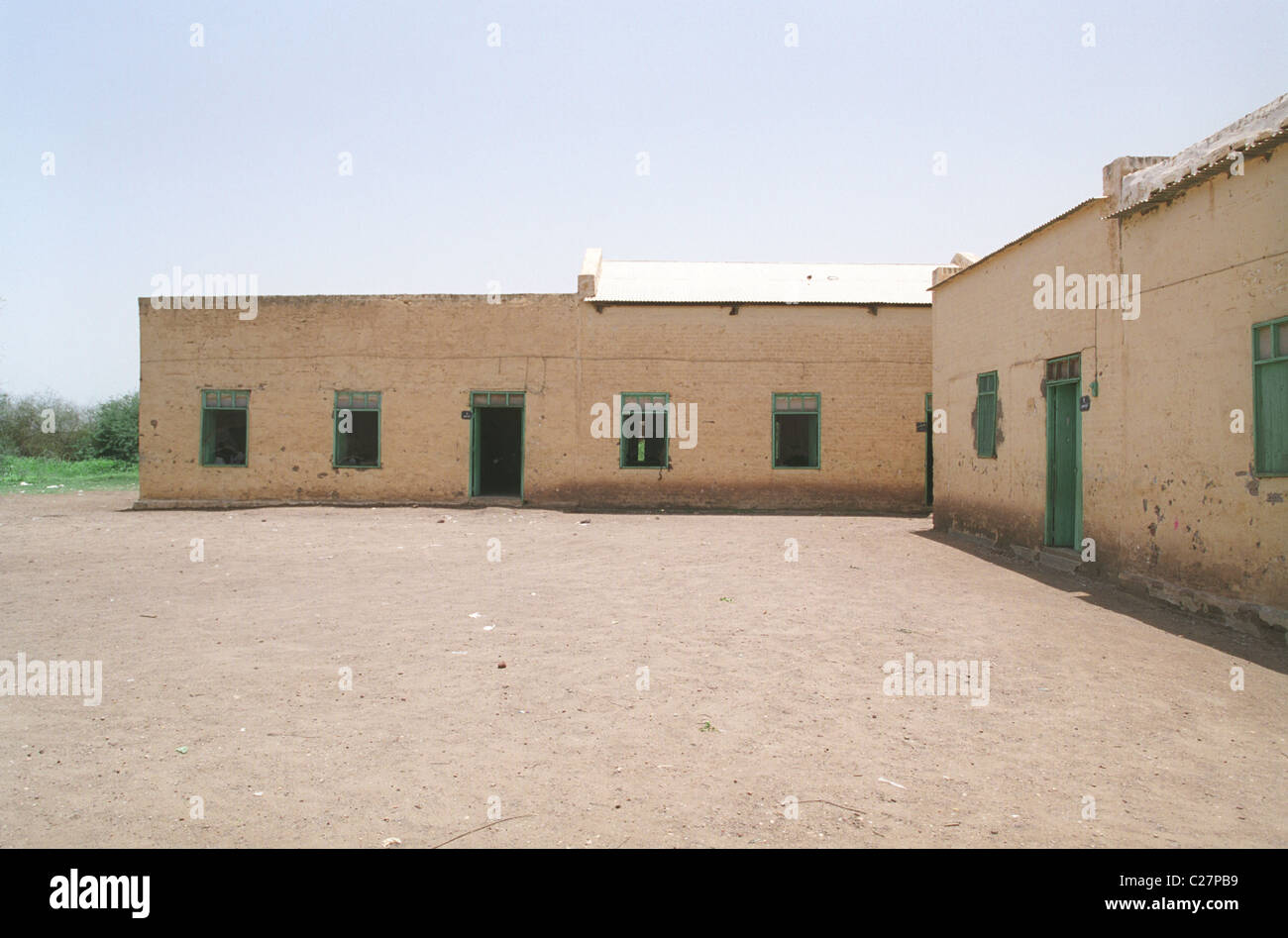 British architettura coloniale in Barakat, Wad Madani, Sudan Foto Stock