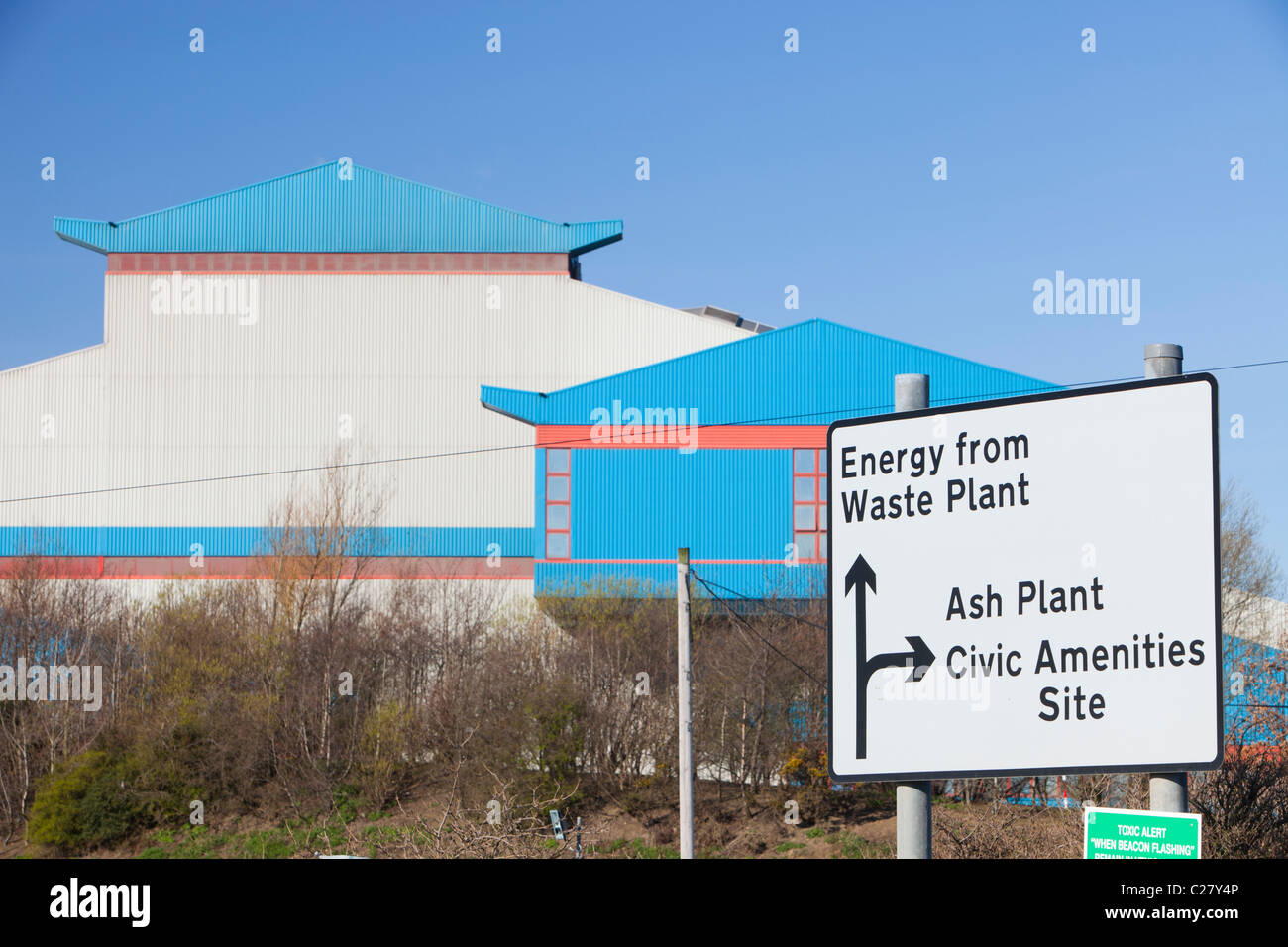 Una energia da rifiuti impianti alimentati dalla combustione di rifiuti domestici a Billingham su Teeside, UK. Foto Stock