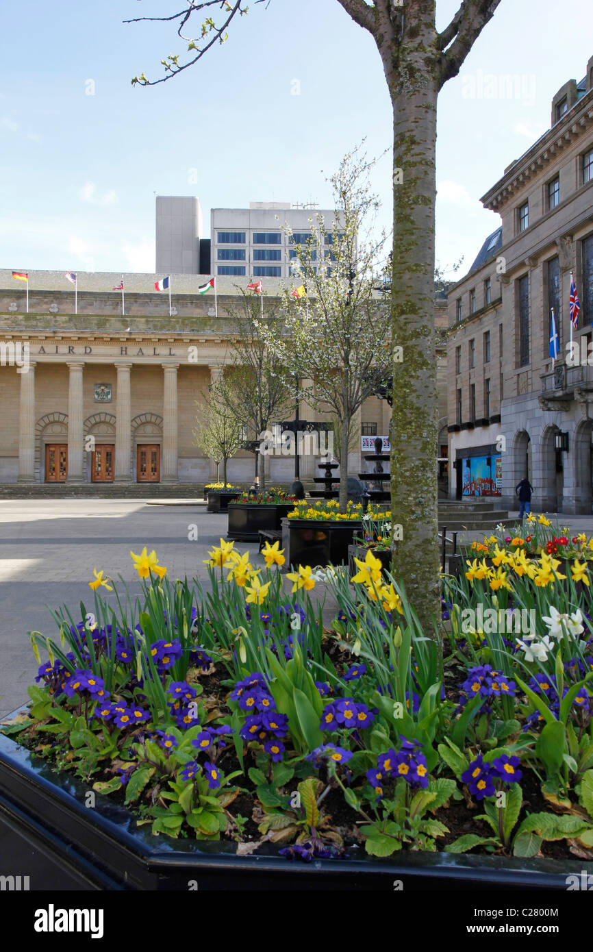 Letto di fiori, piazza cittadina, Dundee Foto Stock