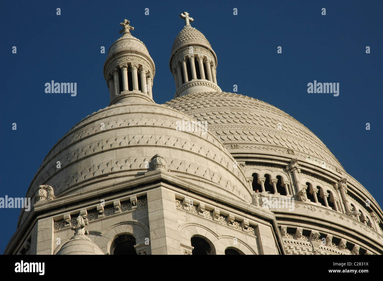 Basilica del Sacré Coeur e Montmartre, Parigi, Francia Foto Stock