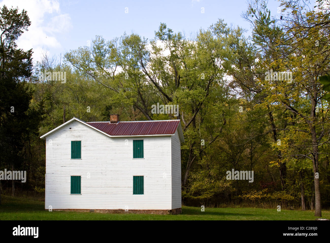 Il fogliame di autunno a Paw Paw Tunnel bloccare i detentori house Chesapeake Ohio Canal National Historical Park Allegany County Maryland Foto Stock